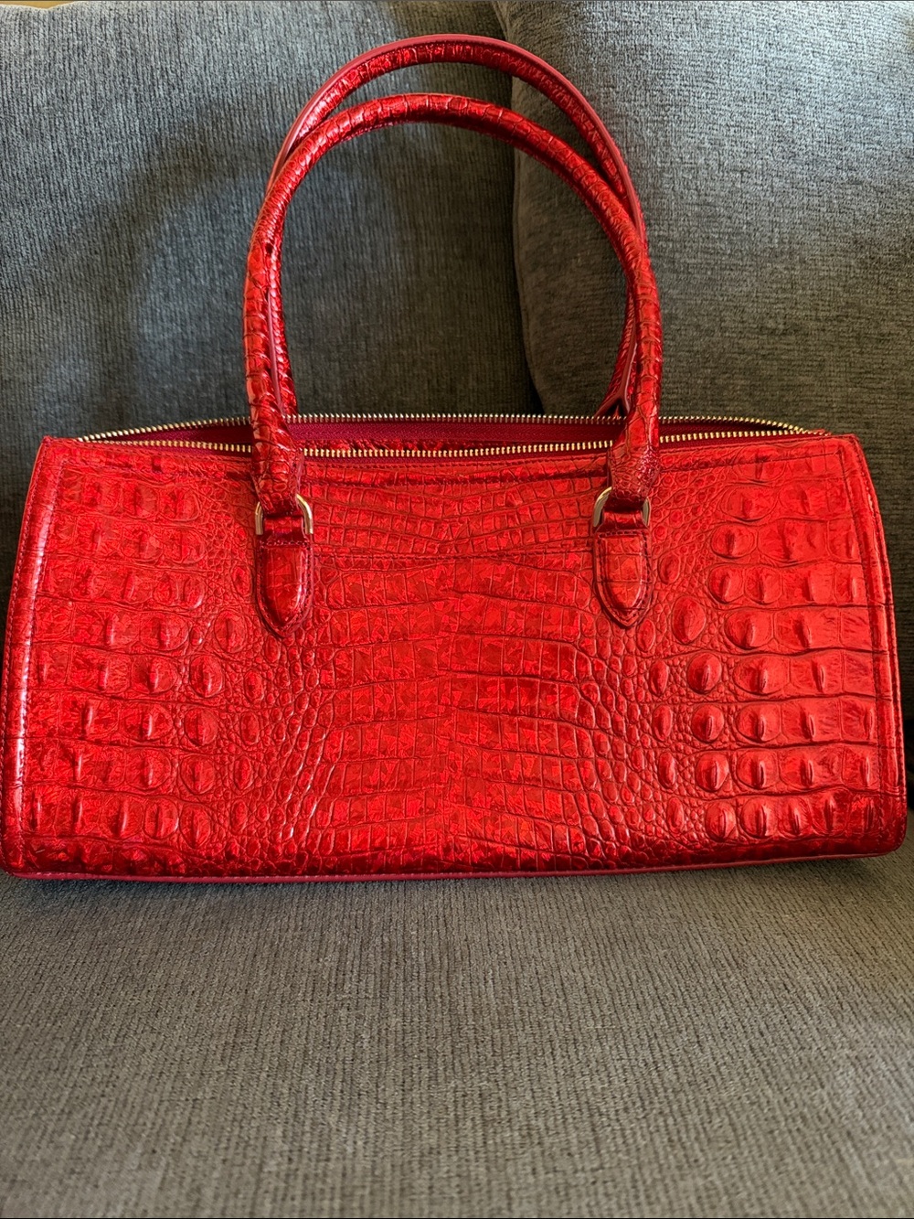 Brahmin Red Croc-Embossed Shoulder Bag - Brand New without tags - Picture 3 of 4